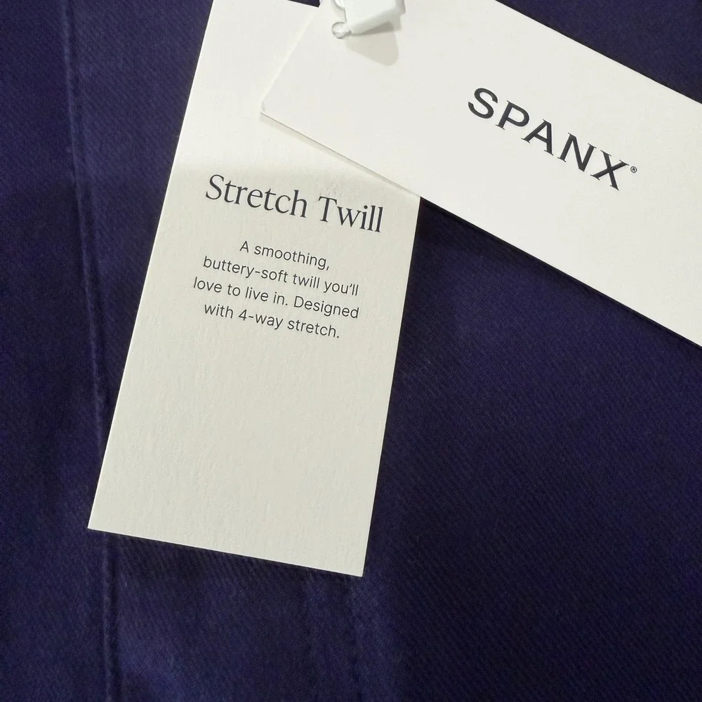 NEW Spanx Stretch Twill Mini Skirt Lapis Blue 21056R Womens Large‎ NWT